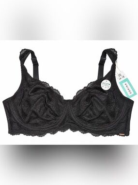 DORINA Aina NWT Black Lace Full-Coverage Bra/Bralette 2XL UK18